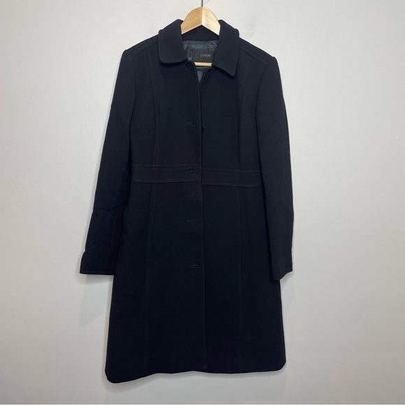 J Crew Lady Day Coat Italian Double Cloth Wool Black 6 - Picture 6 of 12